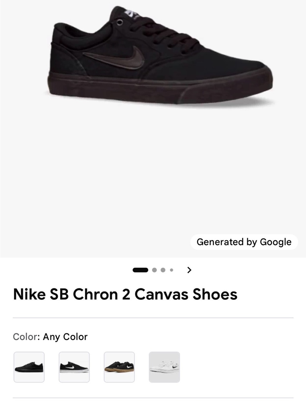 Men’s Nike SB Chron 2 Triple Black Edition Canvas Men's Shoes -size 6.5